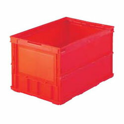 薄型折りたたみコンテナ(フタなし)外寸530×366×325mm レッド トラスコ TR-O50B-R