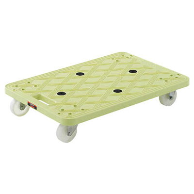 【仕様】●均等荷重：100kg●長さ×幅×高さ：600×400×112mm●キャスター径：75mm●完成品●平台車●自在キャスター4個●滑り止めゴム4個付(エラストマー樹脂)●質量：3.4kg【特徴】●半永久的持続性帯電防止樹脂を使用しています(表面抵抗値：10[[の11乗]]Ω～10[[の12乗]]Ω)。【材質/仕上げ】●荷台：持続性帯電防止剤入PP樹脂●キャスター金具：スチール●車輪：ナイロン生産国 日本メーカーからの直送商品のため、代金引換・後払い決済のお支払いはご利用頂けません。こちらの商品は、システム上、日時指定・時間帯指定を指定してご注文は可能となりますが、日付指定・時間指定をお受けできません。運送会社の都合上の配送となります。北海道、沖縄、離島は別途送料がかかる場合がございます。お客様都合によるご注文後のキャンセル、返品、交換はできません。受注後にメーカー在庫を確認いたします。万一、メーカーにて欠品や廃番の場合は商品をご用意できない場合がございます。その場合は、メールにてご連絡させて頂きますので、ご注文後、当店から届くメールを必ずご確認宜しくお願い致します。ご注文はキャンセルさせて頂くことがございますので、予めご了承お願い致します。大型商品につきましては車上渡しになる可能性がございます。マンションなどの階層がある建物は、玄関先などの1階で商品の受け渡しとなります。
