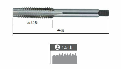 パック入 ハンド上タップ 3／8NC16※取寄せ品 ISF(イシハシ精工) P-S-HT-3/8NC16-3