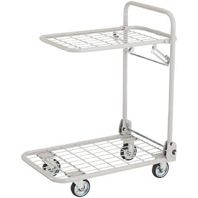 特徴ワンアクションで2段台車になります。メッシュタイプで軽量です。用途事務所や店舗など。仕様完成品自在キャスター、固定キャスター各2個メッシュタイプ上段均等荷重：30kg上段高さ：745mm下段均等荷重：50kg下段高さ：142mm均等荷重(kg)：80長さ(mm)：700幅(mm)：450高さ(mm)：142ハンドル高さ(mm)：885キャスター径(mm)：100適合ストッパー：-質量(kg)：10材質／仕上荷台：スチールハンドル：スチールハンドル表面処理：粉体塗装キャスター金具：スチール車輪：ゴム生産国 日本※こちらの商品はメーカー取寄せ品になります。納期は3～4日となります。メーカーからの直送商品のため、代金引換・後払い決済のお支払いはご利用頂けません。こちらの商品は、システム上、日時指定・時間帯指定を指定してご注文は可能となりますが、日付指定・時間指定をお受けできません。運送会社の都合上の配送となります。北海道、沖縄、離島は別途送料がかかる場合がございます。お客様都合によるご注文後のキャンセル、返品、交換はできません。受注後にメーカー在庫を確認いたします。万一、メーカーにて欠品や廃番の場合は商品をご用意できない場合がございます。その場合は、メールにてご連絡させて頂きますので、ご注文後、当店から届くメールを必ずご確認宜しくお願い致します。ご注文はキャンセルさせて頂くことがございますので、予めご了承お願い致します。大型商品につきましては車上渡しになる可能性がございます。マンションなどの階層がある建物は、玄関先などの1階で商品の受け渡しとなります。