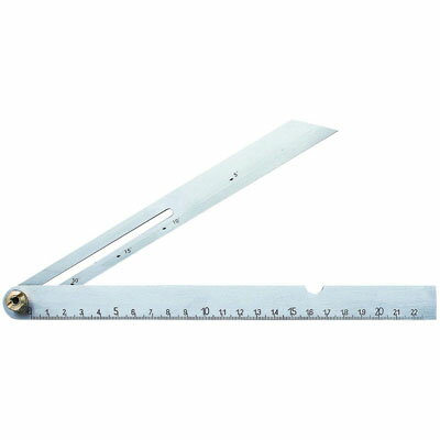 特徴角度の移し取りができます。任意の角度に設定可能。固定角度目盛付(約5、10、15、30、45、60、90°)用途角度の移し取り、角度測定、寸法測定に。仕様サイズ：全長180×幅24×厚さ22mm(収納時のサイズ)質量：120g材質：ステンレス鋼※商品イメージはFS-250Mの物を使用しております。