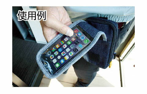 デニムスマホケース 2ポケット ブラック※取寄せ品 トラスコ TDC-S102
