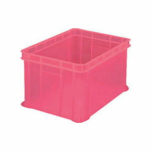 S型透明コンテナ 36L 透明レッド※取寄せ品 トラスコ S-36R