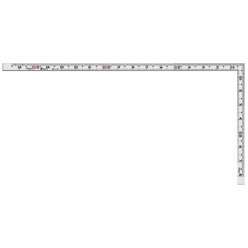 量表 - 曲尺 ホワイト 同厚 1尺6寸 表裏同目 名作 ※取寄品 シンワ 11103