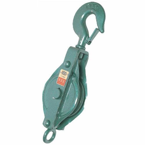 強力型滑車 一車鉄ブロック(ベケット付)フック型 75×1B ※取寄せ品 H.H.H.（スリーエッチ） 75X1B