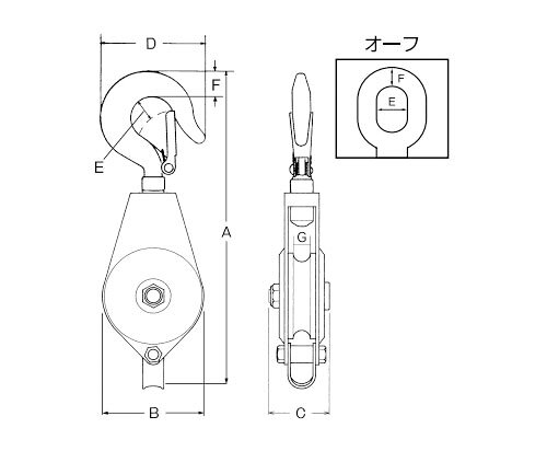 大工道具・金物の専門通販アルデのシンプル型鉄ブロック オーフ型 STO50 ※取寄せ品 H.H.H.（スリーエッチ） STO50｜アングル2