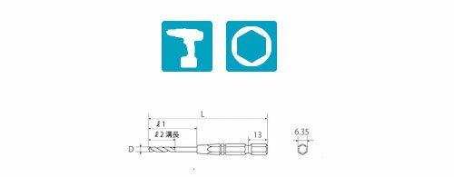 六角シャンク薄板ドリル 2.8mm ※取寄品 TOP ERD-2.8