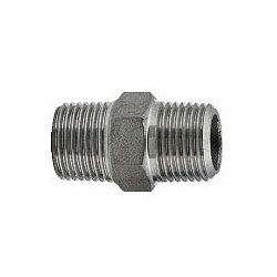 ステンレス六角ニップル(呼称13) 6474-13 カクダイ 6474-13