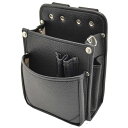 内ポケット付 レザー腰袋 B 黒 ※取寄品 マルキン印 180003700