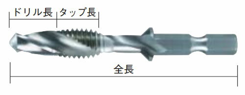 六角軸タッピングドリル M6×1.0 60mm RUKO 270017