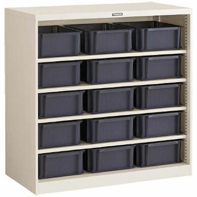 バンラックケースCF型 コンテナ入り/ブラック×15個付 トラスコ 304CF-SK15BK