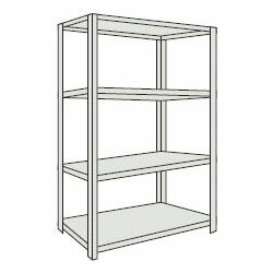 【仕様】●色：ネオグレー●間口×奥行×高さ：1215×315×1504mm●棚段数：4段●有効間口：1124mm●組立目安：2人30分●組立式●均等積載量：100kg/段●最大積載量：1000kg/台●棚板調整ピッチ：50mm●質量：25.0kg【特徴】●4方からの出し入れがしやすく、棚板の上下面4面は振れ止め金具付で丈夫です。●棚板は当社独自のW折り曲げ加工により強度が20%アップしています（3V・3Xは除く）。【材質/仕上げ】●本体：スチール●本体表面処理：粉体塗装●ベース：ポリプロピレン（再生材100％使用）【注意事項】●集中荷重になりますと耐荷重能力は半減します。必ず均等に荷重を分布させてご使用ください。生産国 日本