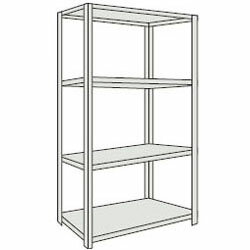 【仕様】●色：ネオグレー●間口×奥行×高さ：1815×615×1804mm●棚段数：4段●有効間口：1724mm●組立目安：2人30分●組立式●均等積載量：100kg/段●最大積載量：1000kg/台●棚板調整ピッチ：50mm●質量：50.7kg【特徴】●4方からの出し入れがしやすく、棚板の上下面4面は振れ止め金具付で丈夫です。●棚板は当社独自のW折り曲げ加工により強度が20%アップしています（3V・3Xは除く）。【材質/仕上げ】●本体：スチール●本体表面処理：粉体塗装●ベース：ポリプロピレン（再生材100％使用）【注意事項】●集中荷重になりますと耐荷重能力は半減します。必ず均等に荷重を分布させてご使用ください。生産国 日本