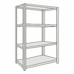 ボルトレス軽量棚L型タイプ(開放型・4段)1218×468×1504mm ネオグレー トラスコ L54X-14-NG