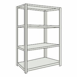 ボルトレス軽量棚L型タイプ(開放型・4段)1818×618×1504mm ネオグレー トラスコ L56W-14-NG