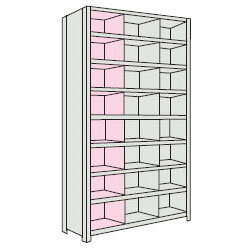 縦仕切付軽量棚(3列8段)890×315×2104mm ネオグレー トラスコ 73V-39-NG(3.0)
