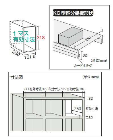 KC型コボレ止めなし区分棚(5列3段)889×264×1102mm ネオグレー【代引不可・メーカー直送品 車上渡し品】 トラスコ KC-5031 2