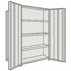 軽量ボルト式棚(両開扉付・5段)890×533×1804mm ネオグレー トラスコ 63X-T25-NG