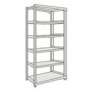 軽中量ボルトレス棚M1.5型(単体型・150kg型・6段)905×455×2108mm ネオグレー トラスコ M1.5-7346-NG