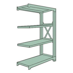 トラスコ 中量ボルト式棚R3型(連結型・300kgタイプ・4段)1800×870×1803mm グリーン【代引不可・メーカー直送品】 R3-6694B