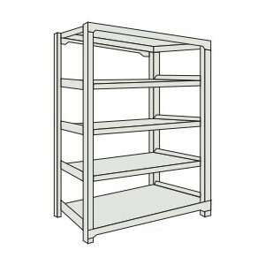 中量ボルトレス棚M5型(単体型・500kgタイプ・5段)1261×481×1510mm オネグレー トラスコ M5-5455-NG