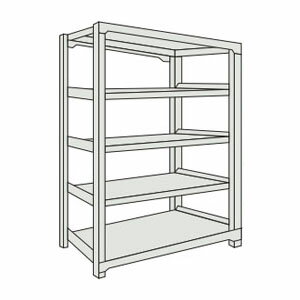 中量ボルトレス棚M5型(単体型・500kgタイプ・5段)961×731×1210mm オネグレー トラスコ M5-4375-NG