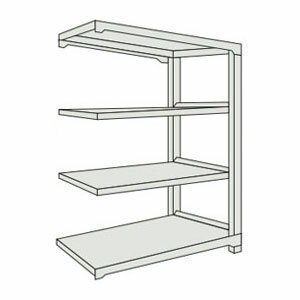 中量ボルトレス棚M5型(連結型・500kgタイプ・4段)1200×481×1510mm オネグレー トラスコ M5-5454B-NG