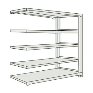 【仕様】●色：ネオグレー●間口×奥行×高さ：900×731×1810mm●棚段数：5段●有効間口：840mm●組立目安：2人30分●組立式●均等積載量：500kg/段●最大積載量：2500kg/台●棚板調整ピッチ：50mm●質量：65.3kg【特徴】●ボルトを1本も使用していないボルトレス構造で、分解・組立作業が簡単で、作業時間を大幅に短縮できます。●棚の段変更が、50mmピッチで、自由に調整、変更ができます。●高さ、奥行が同じであれば、増結することができます。また、支柱を兼用することにより、コストダウンが図れます。●優れた断面構造で、荷重、横からのねじれにも強いC型形状の支柱を採用しています。●樹脂ベースの使用により、床を傷つけません。【材質/仕上げ】●本体：スチール●本体表面処理：粉体塗装●ベース：ポリプロピレン（再生材100％使用）【注意事項】●集中荷重になりますと耐荷重能力は半減します。必ず均等に荷重を分布させてご使用ください。生産国 日本