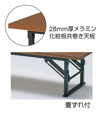 折畳式座卓(畳ずれ付・下棚なし)900×600×330mm【代引不可・メーカー直送品 車上渡し品】 トラスコ TE-0960 [2]