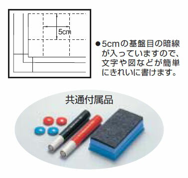 壁掛スチール製ホワイトボード(白暗線)900×1800mm ホワイト トラスコ WGH-102SA-W 2