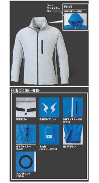 空調風神服 ※服地のみ フード付スタッフジャンパー ネイビー M ※取寄品 サンエス KU90520S-3-M ( 空調服 作業服 仕事服 作業着 仕事着 夏 暑さ対策 職人 レジャー アウトドア 釣り 野球観戦 フェス 長持ち 熱中症対策 屋外作業 農作業 草刈りサンエス SUN-S メンズ )