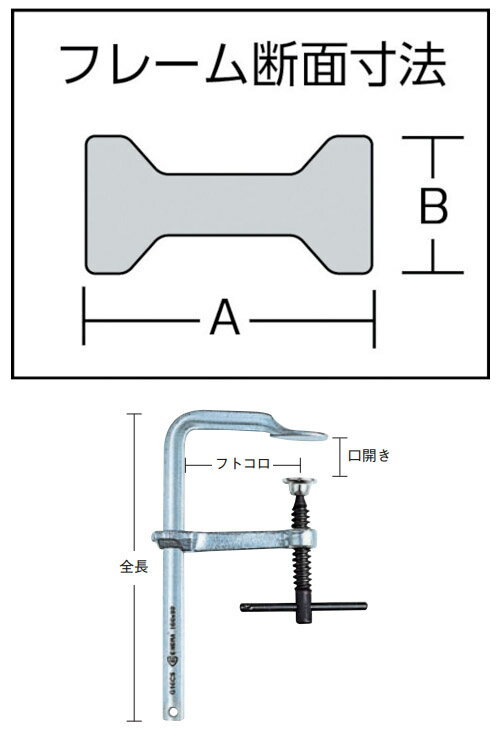 L型クランプ(金工用) 最大口開200×深さ60mm ※取寄品 トラスコ G-20CS6