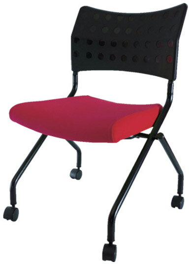 Rakuten - スタッキングチェア キャスター付 レッド ※取寄品 トラスコ TSCC-2N-R