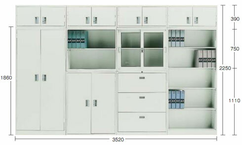 オープン書庫(棚板2枚)880×400×1110mm【代引不可・メーカー直送品 車上渡し品】 トラスコ FO40-G11 [3]