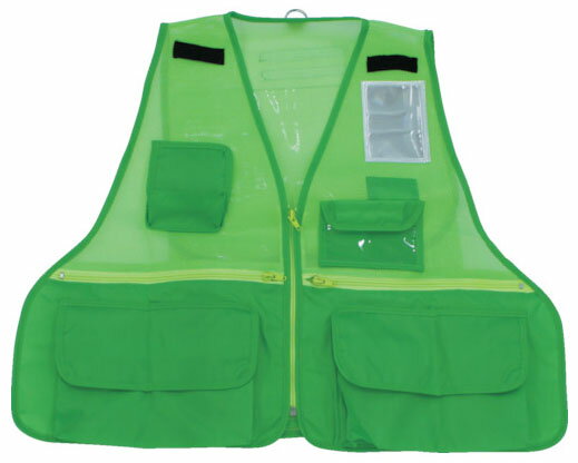 反射材付多機能ベスト 蛍光グリーン ※取寄品 トラスコ THTB-FG