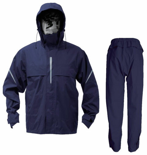 ベンチレーション(通気口)付レインスーツ ネイビー M ※取寄品 トラスコ TRW360-55-M