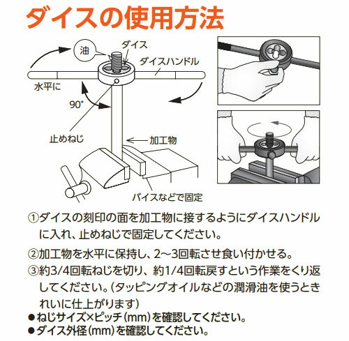 メートルねじ用丸ダイス 50径 呼び寸M14×ビッチ1.5mm ※取寄品 トラスコ T50D-14X1.5