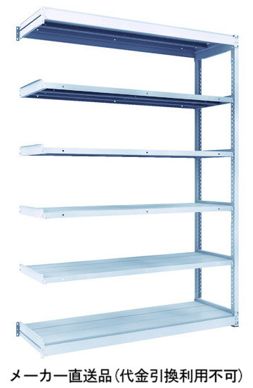 TUG型軽中量ボルトレス棚 200kg 連結型 1460×450×H2100 6段 トラスコ TUG200-75S-6B