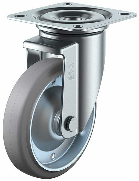 PMS型 自在車 130mm グレーゴム ※受注生産品 ユーエイキャスター PMS-130WB-G