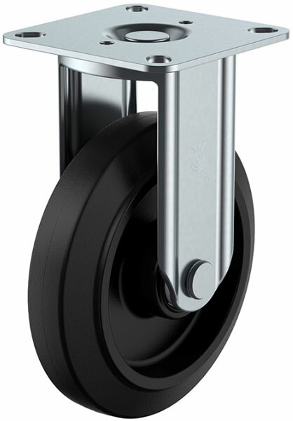 K2型 固定車 150mm ゴム ※受注生産品 ユーエイキャスター NRK2/D-150