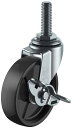 LT-S型 自在車・ストッパー付 W3/8×14 50mm 黒ナイロン ※受注生産品 ユーエイキャスター LT-50BNSW38x14
