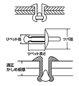 ブラインドリベット(丸頭)エコボックス 4.8×29.7mm(150本入) エビ ロブテックス NA...