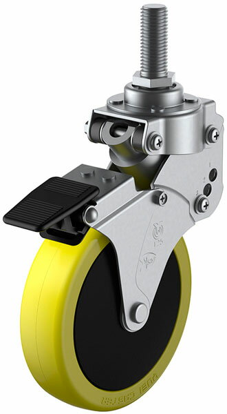 SKY-T-S型 緩衝器付 ストッパー M12×35 125mm 受注生産品 ユーエイキャスター SKY-T125SUES-3M12x35