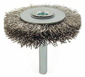 軸付ホイールワイヤーブラシ 50mm径 ステンレス線 ※取寄品 サンフレックス No.4028