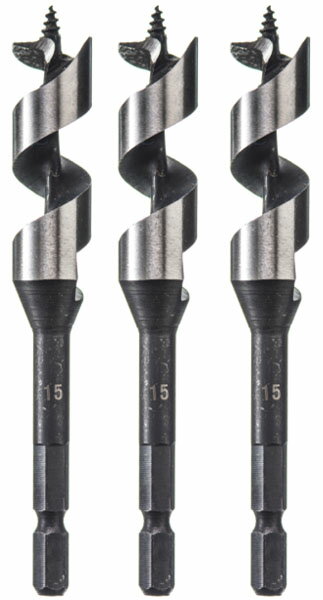 スピーディー木工用ドリル(先ネジ) 同サイズ3本組 15mm ※取寄品 高芝ギムネ No.2115-15 1