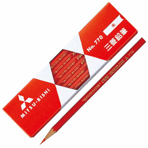 朱通し六角鉛筆 770 【12本セット(1ダース)】 取寄品 三菱鉛筆 K770 (三菱鉛筆 文房具 文具 事務用品 筆記具)