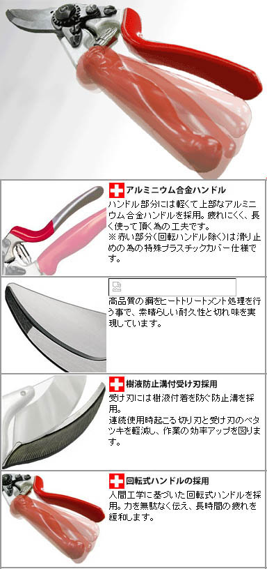 FELCO10(フェルコ10)回転ハンドル式剪定鋏【左手用】（メーカー直送品） FELCO FEL...