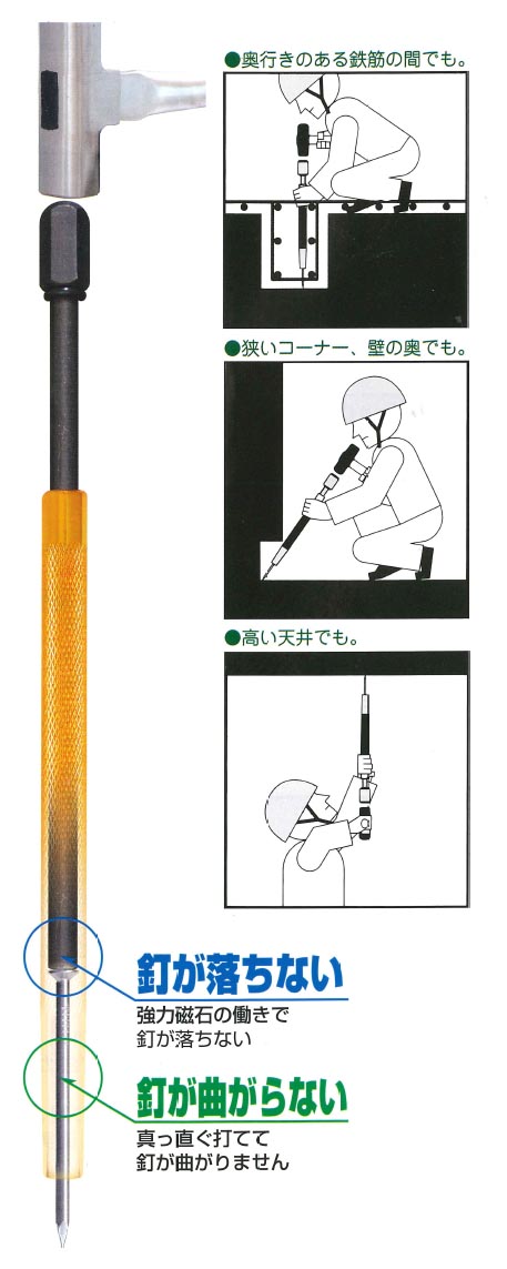 万能釘しめ機 細径(内径7.6mm) 170mm フジ鋼業 FD-016