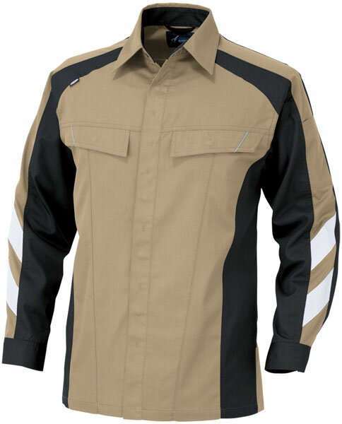 長袖シャツ カーキ L ※取寄品 コーコス A-3078(4)