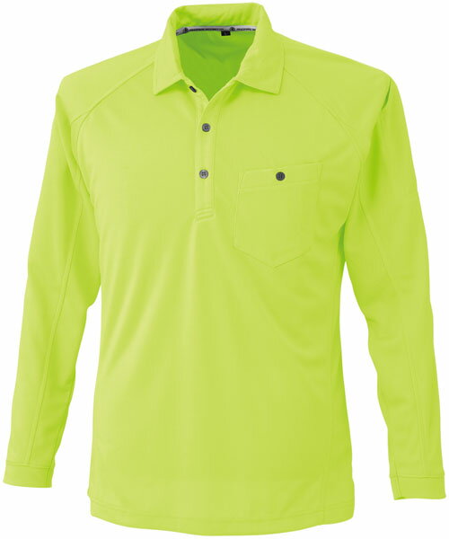 長袖ポロシャツ ライム M ※取寄品 コーコス A-4378